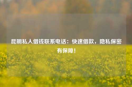 曲靖私人借钱联系电话：快速借款，隐私保密有保障！