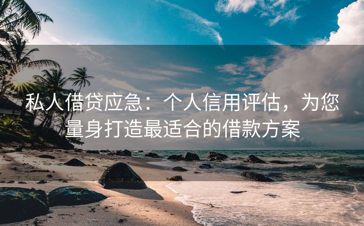 私人借贷应急：个人信用评估，为您量身打造最适合的借款方案