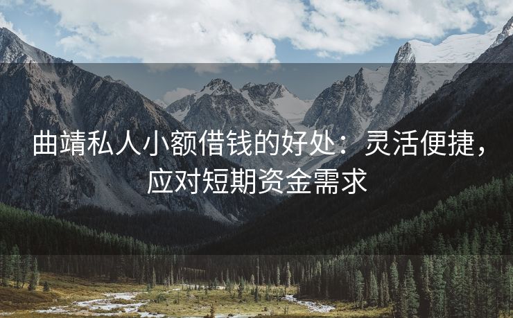 曲靖私人小额借钱的好处：灵活便捷，应对短期资金需求